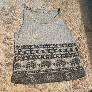 Gray Elephant Tank Top No sleeve
